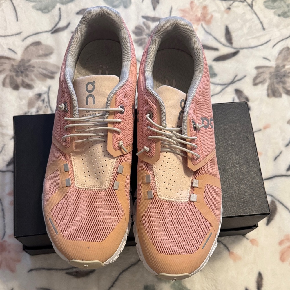 On Running Women's Peach and Cream Sneakers